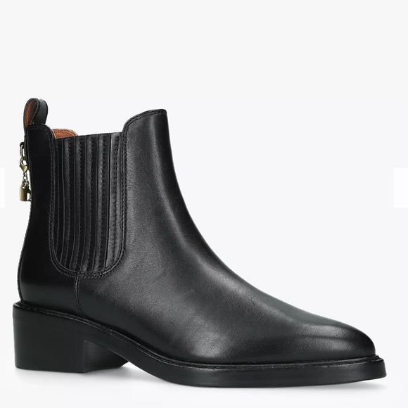 SALE💥💥 COACH Bowery Chelsea Block Heel Ankle Boots Genuine Leather Black - Picture 13 of 13
